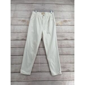 Current/Elliott Pleated Jeans Womens 29 White High Rise Tapered Denim Pants